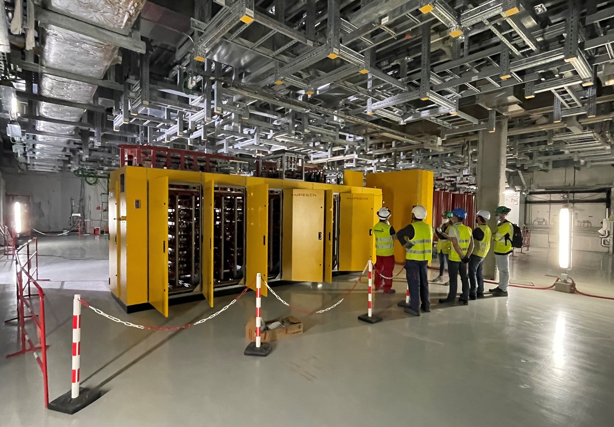Inspection by F4E and APAVE of the two first Main High Voltage Power Supplies installed in the ITER Radiofrequency Building, Cadarache, France, April 2022.