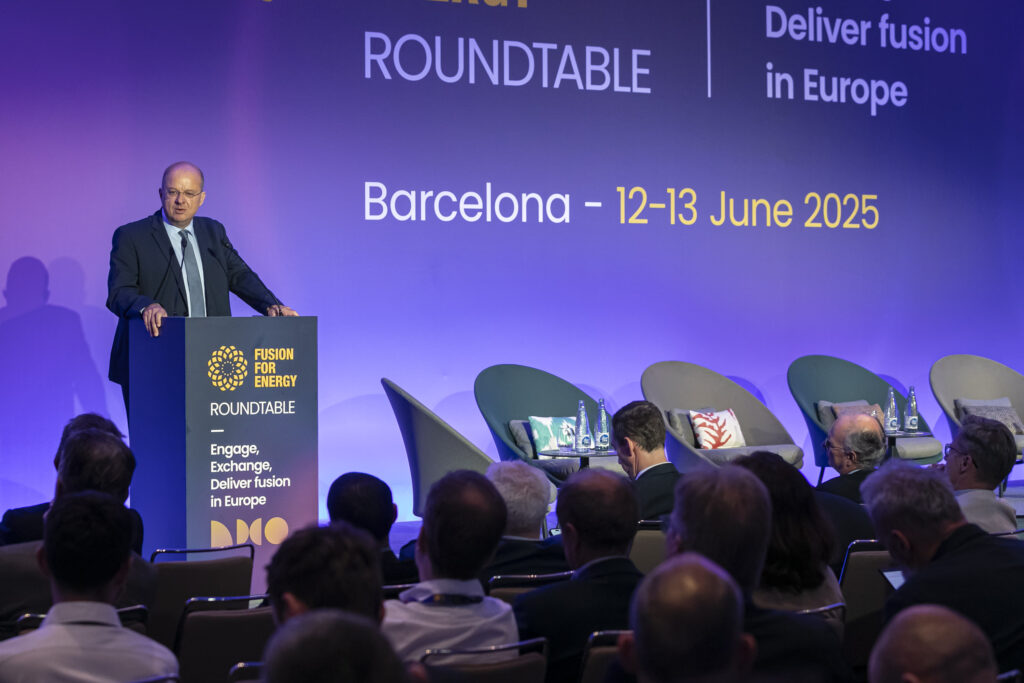 Christophe Grudler, Member of the European Parliament, addressed the F4E Roundtable. ©F4E