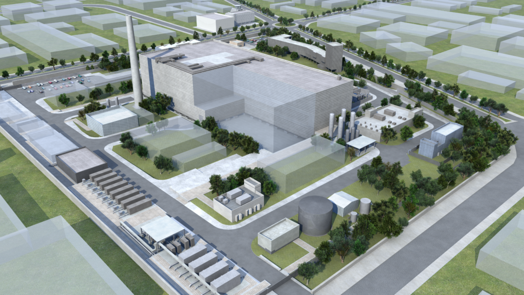3D render of the future IFMIF-DONES facility, being built in Granada (Spain)