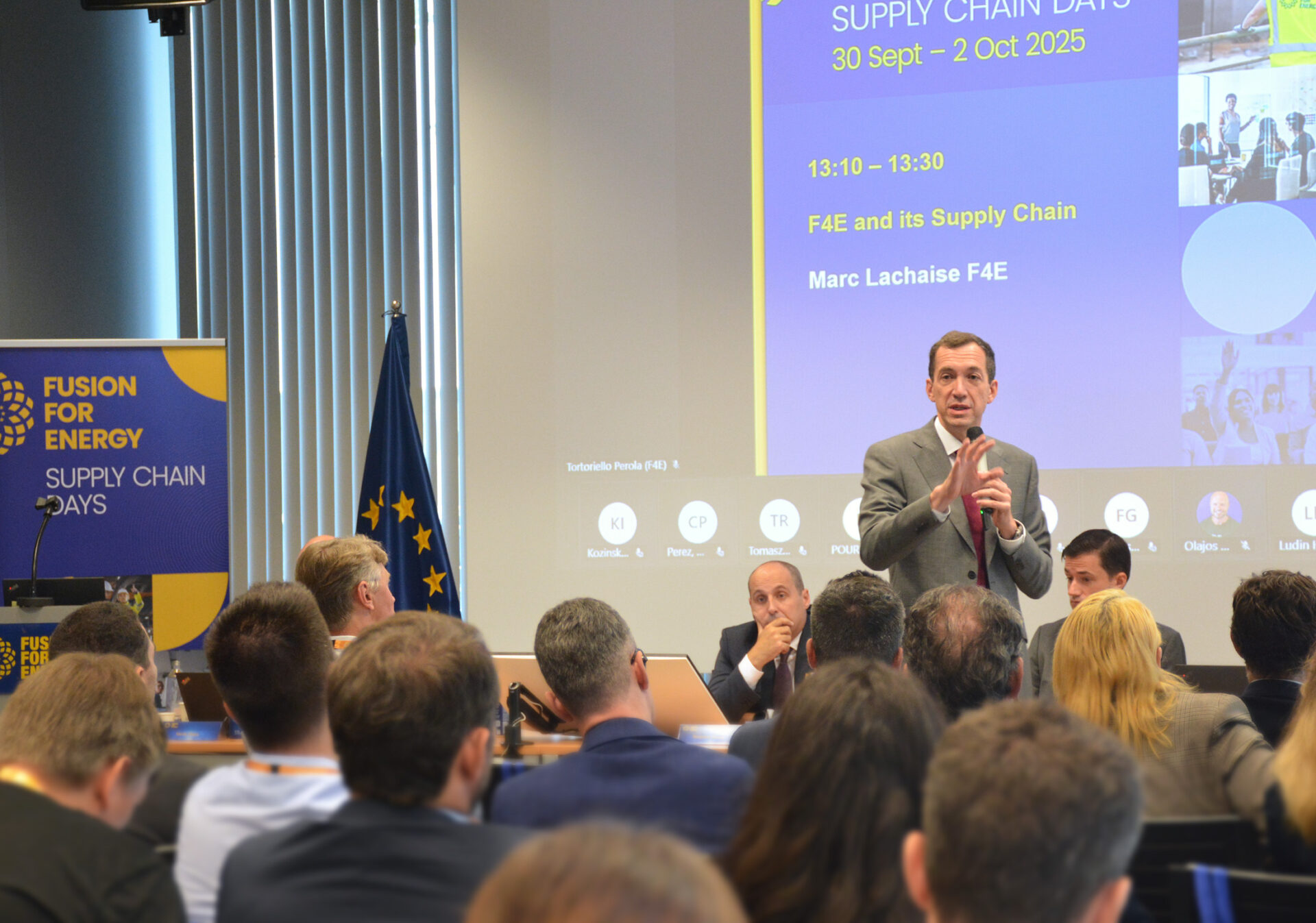 The F4E Director, Marc Lachaise, during his address at the Contracts Day. ©F4E