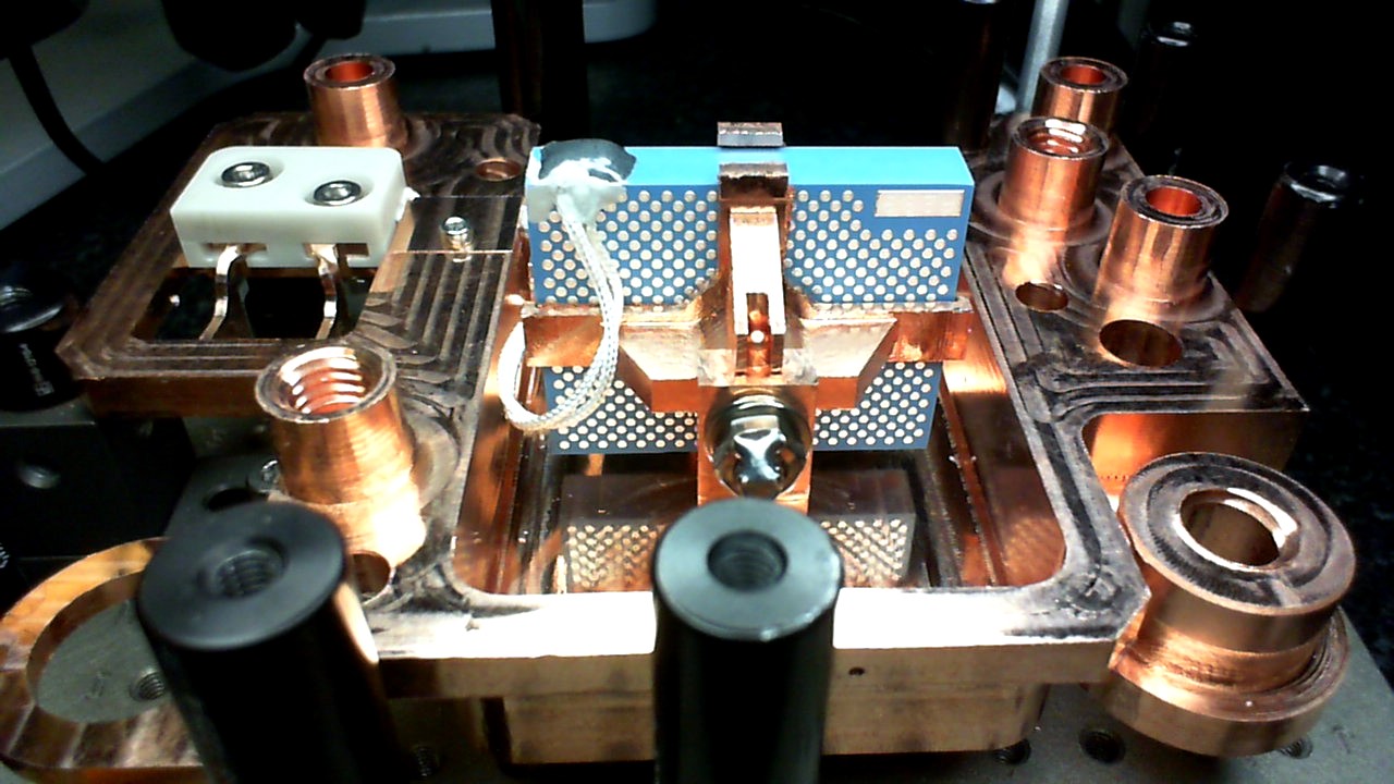 An Equilibrium Inner Vessel Coil Assembly, consisting of a Low Temperature Co-fired Ceramic sensor head mounted onto a platform (without its cover). ©F4E