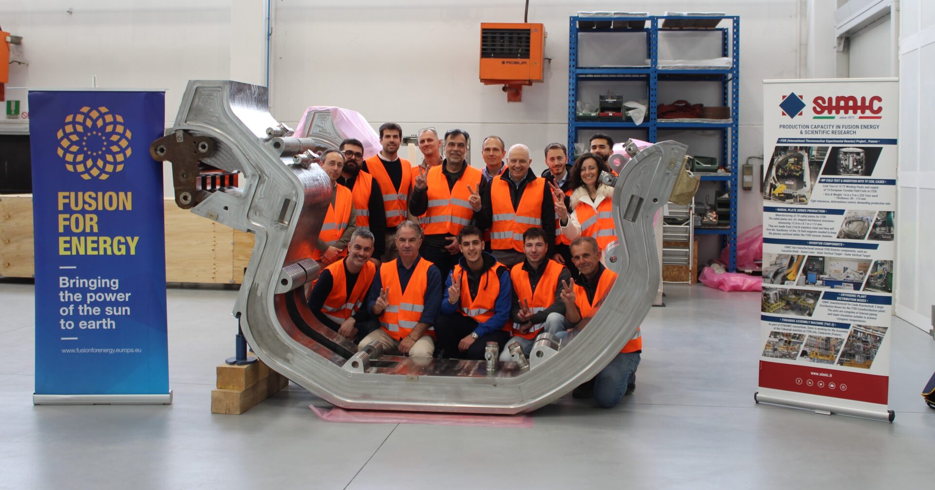 Group photo taken after the completion of the first cassette body, in March 2026. ©F4E/SIMIC 